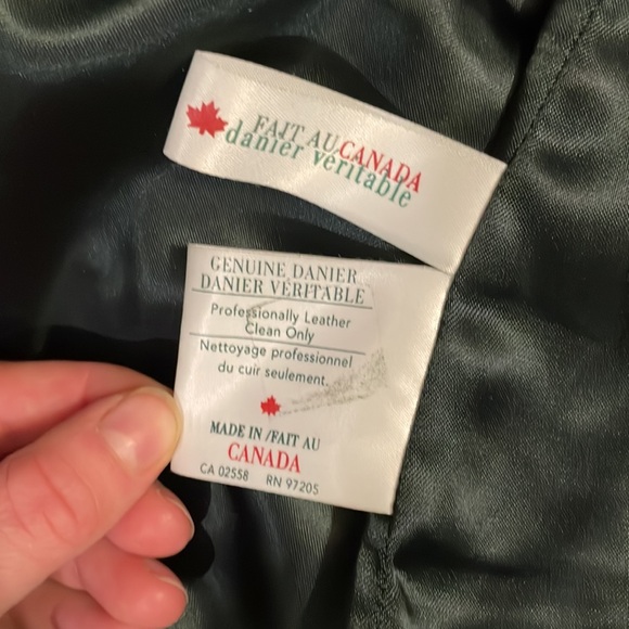 Green Leather Danier Jacket - Picture 3 of 4